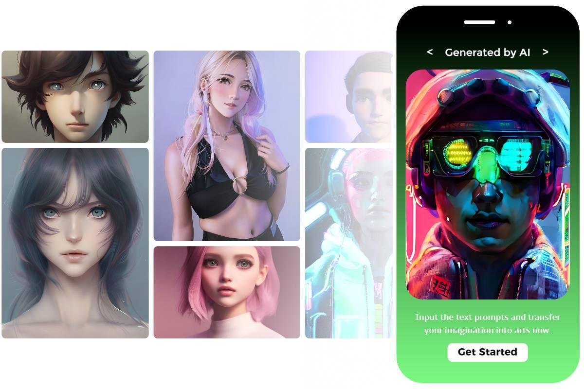 ai art generator app and several ai images