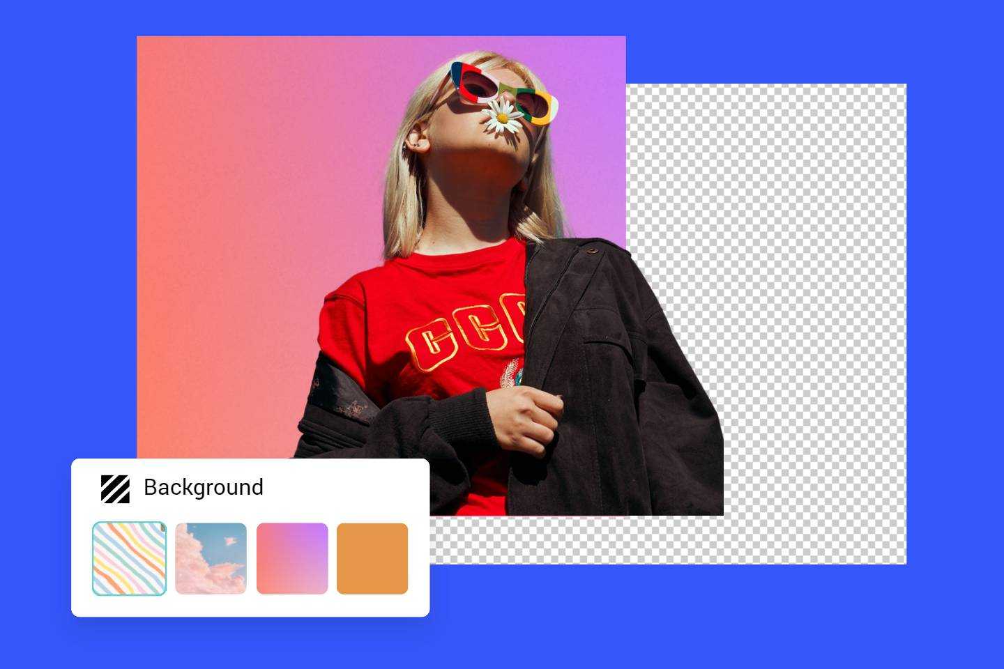 Mudar o fundo da imagem online em segundos com Fotors AI background changer