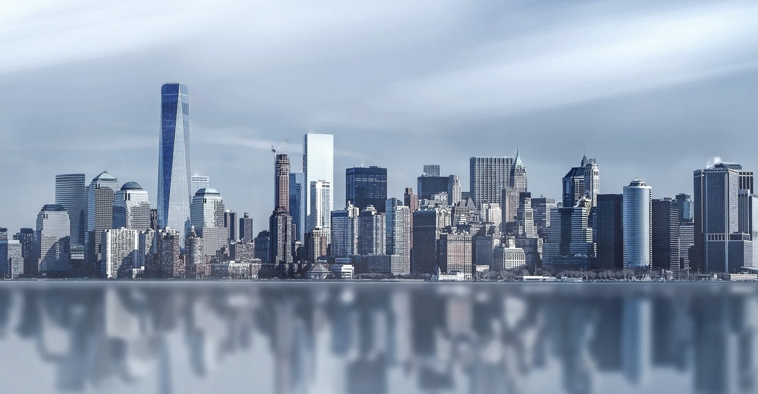 Hazy city building scape