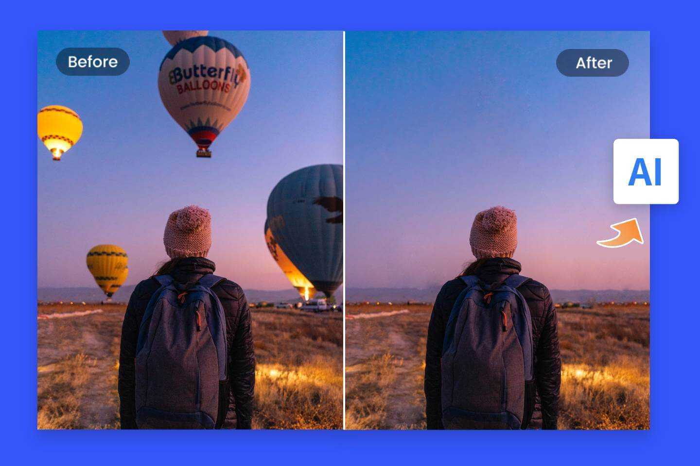 Remover objetos de foto online grátis com o removedor de objetos por IA do Fotor