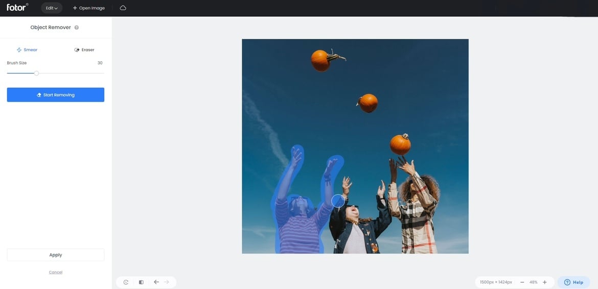 remove a person from Halloween image with fotor online object remover