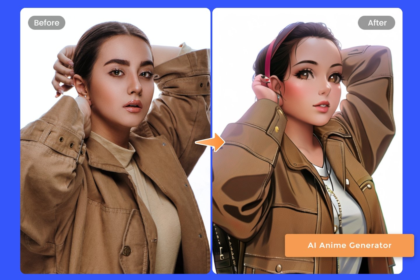 Ubah wanita menjadi anime dengan generator anime Fotor AI